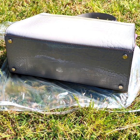 Kate Spade Doris Knightsbridge Grey Crocodile Emboss Leather Crossbody Satchel - Picture 7 of 14